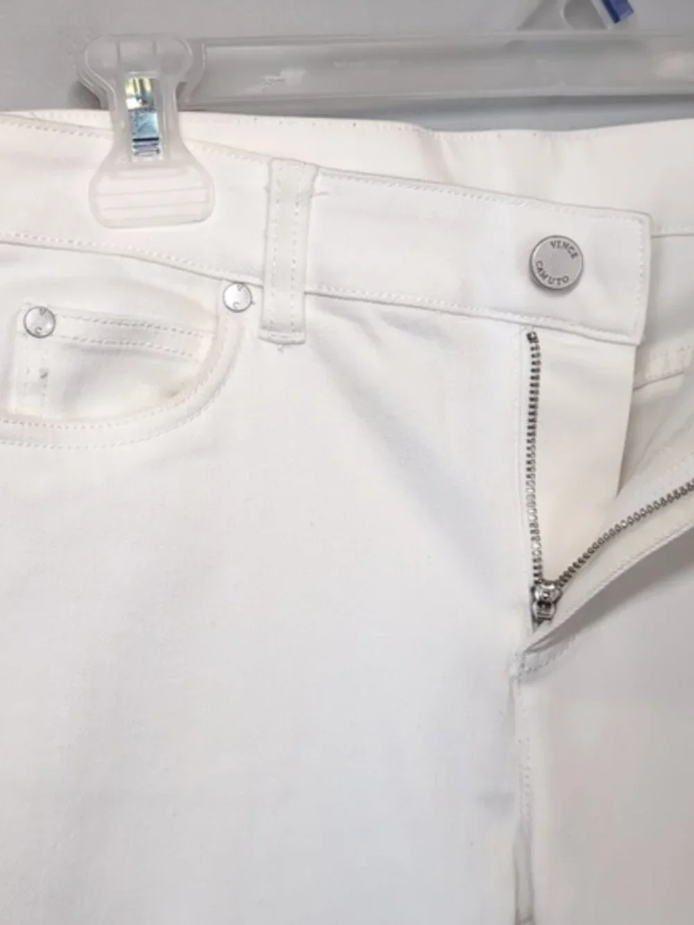 💠Vince Camuto White Denim Jeans Womens Size 28/6 Skinny Ankle Length High Rise
